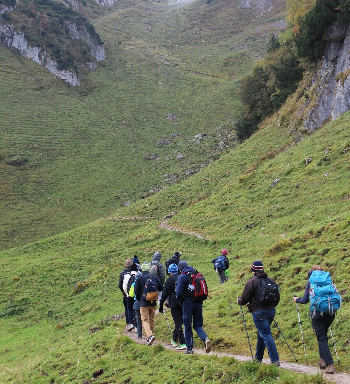 gns students walking in valley