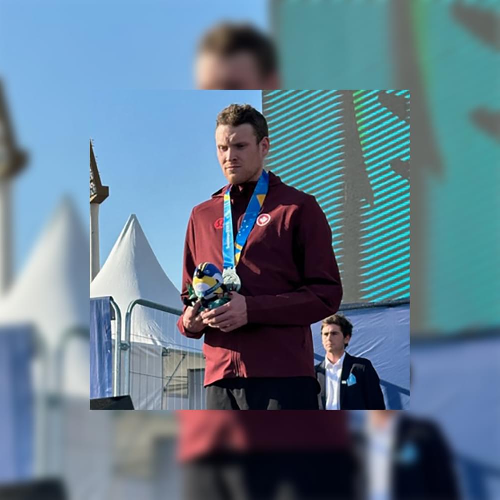 Liam with his silver medal