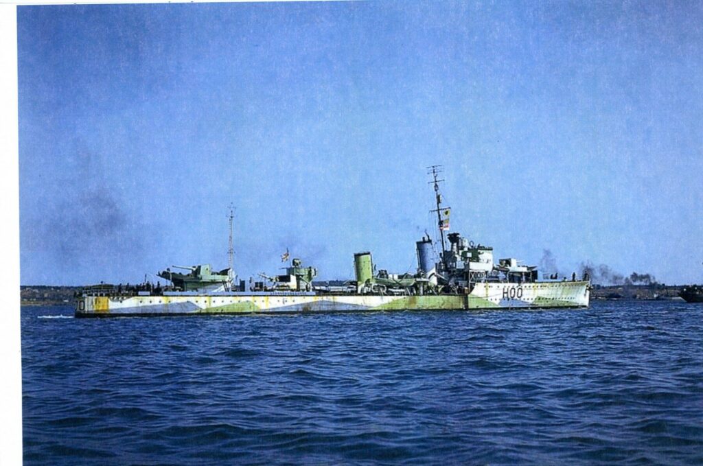 The HMCS Restigouche, a Canadian warship, is pictured in 1942