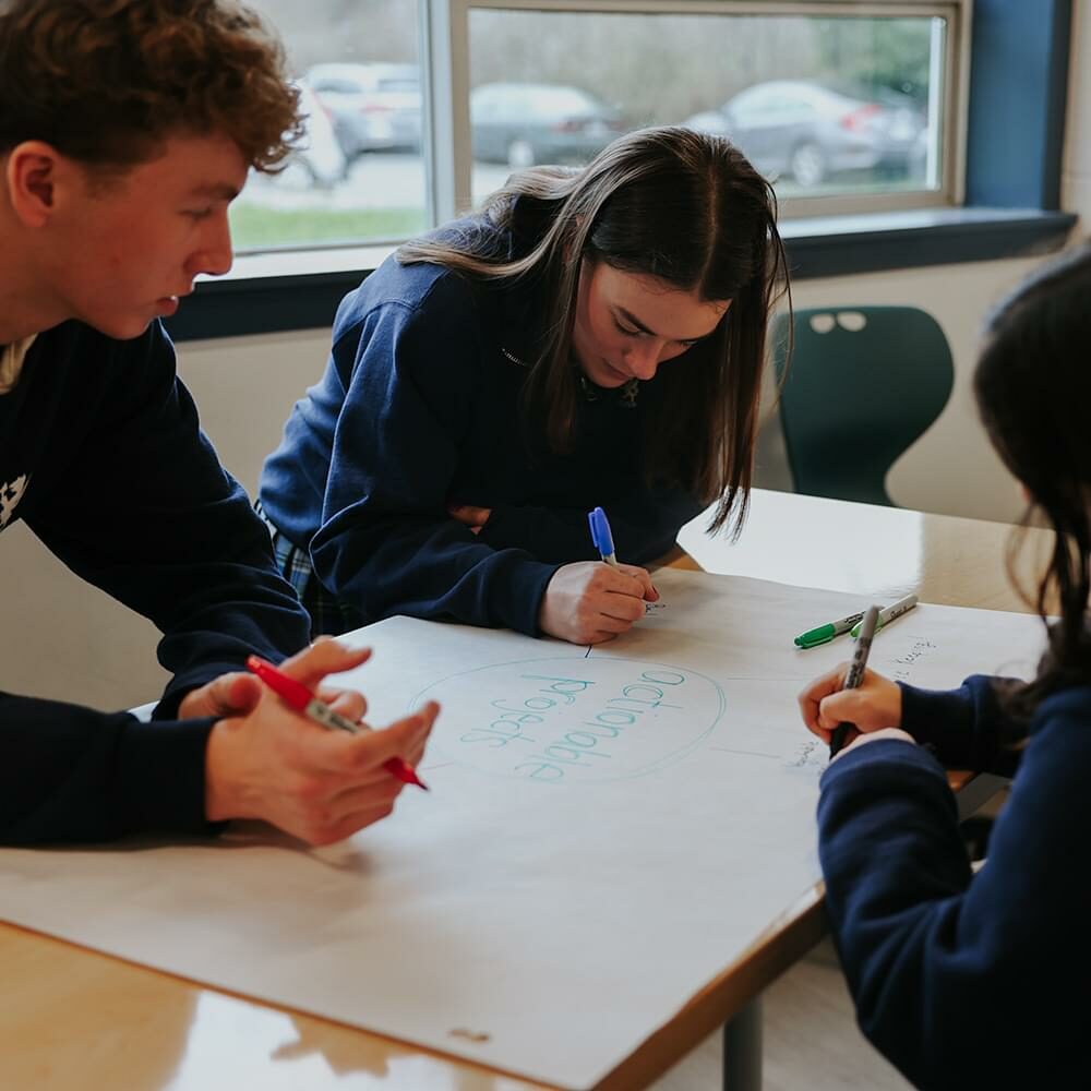 students brainstorming collaboratively