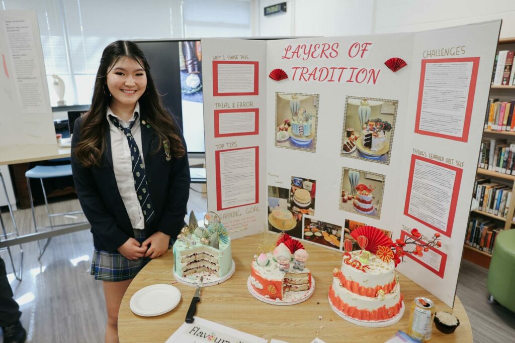 Student with project is featured