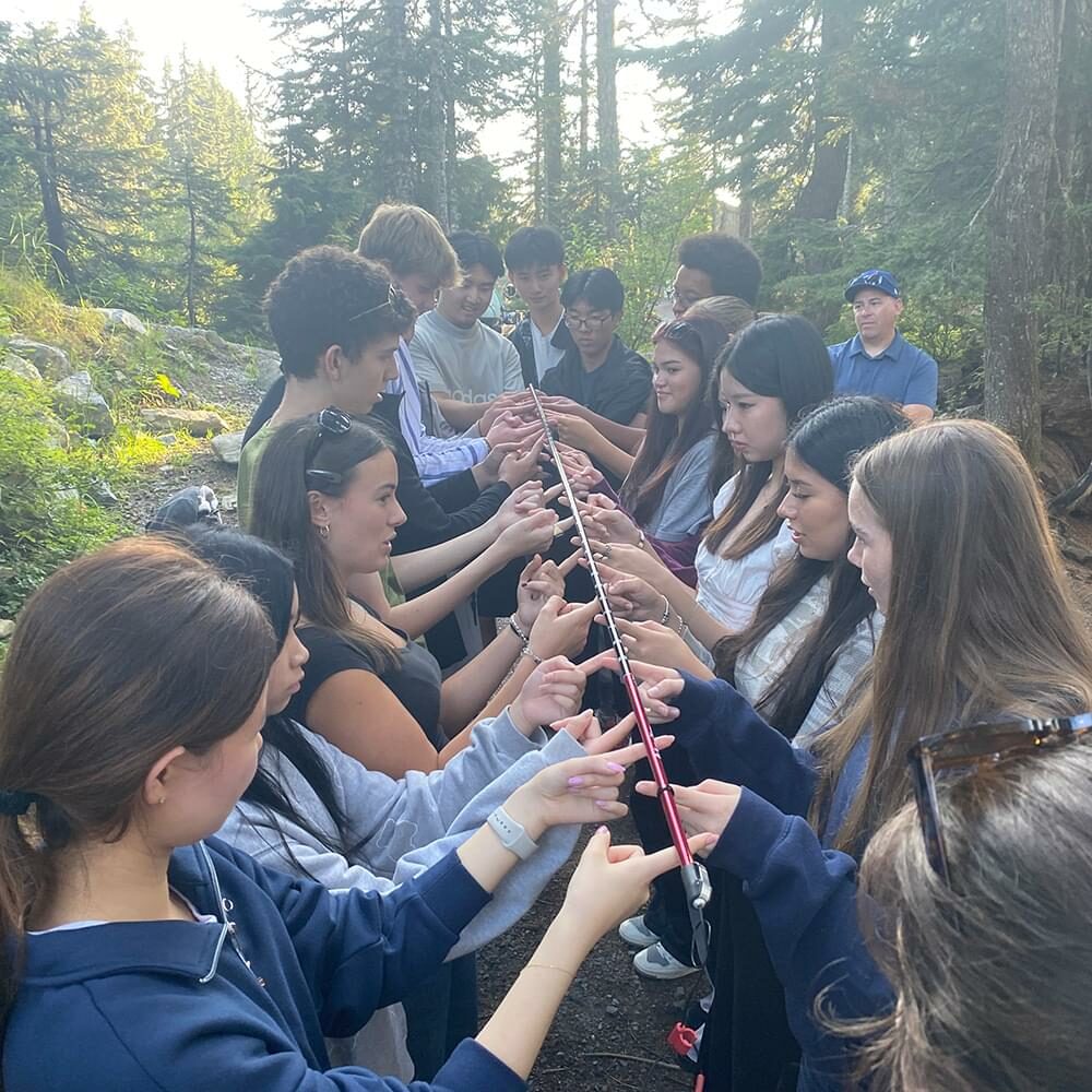 GNS students doing team building activities