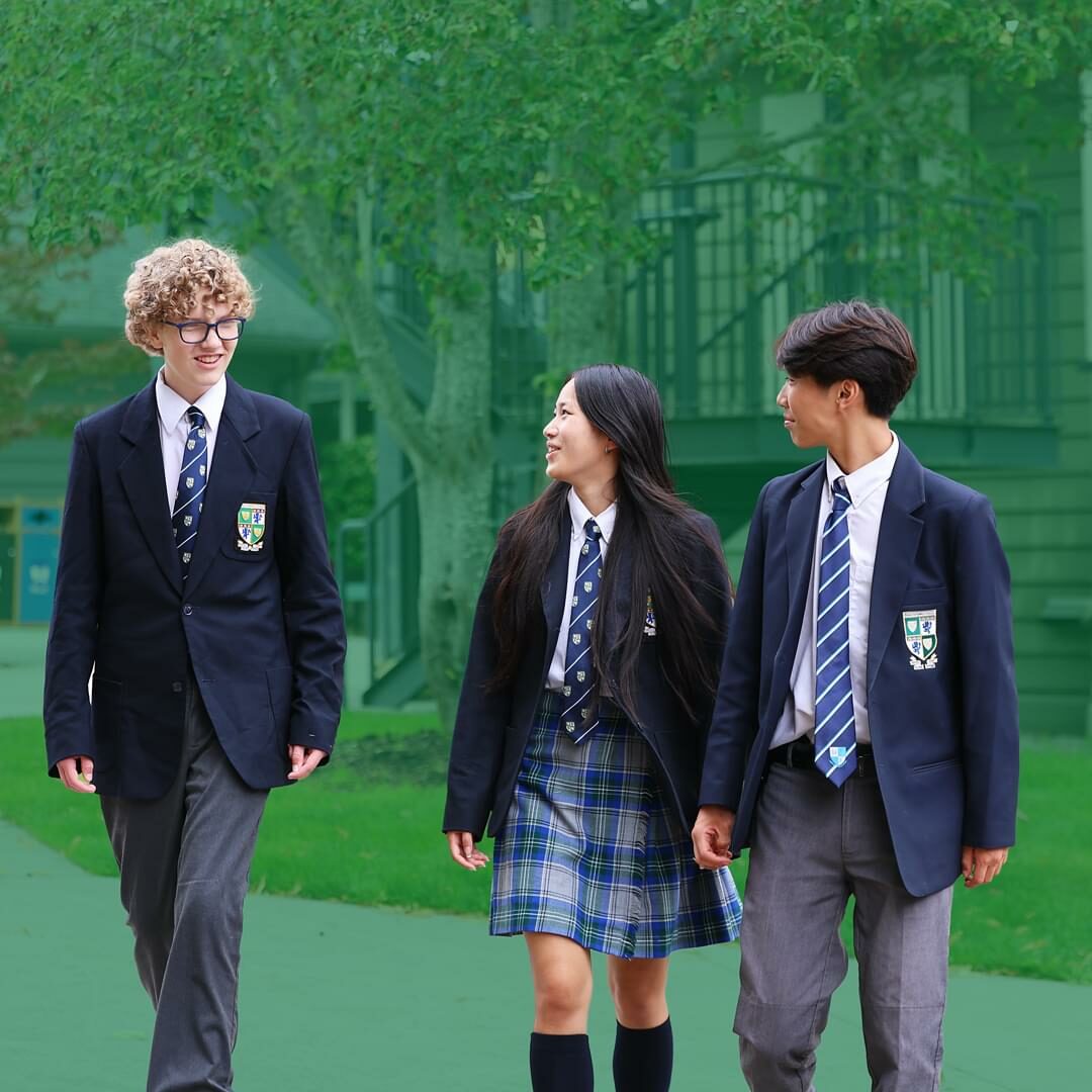 Senior School students walking across campus