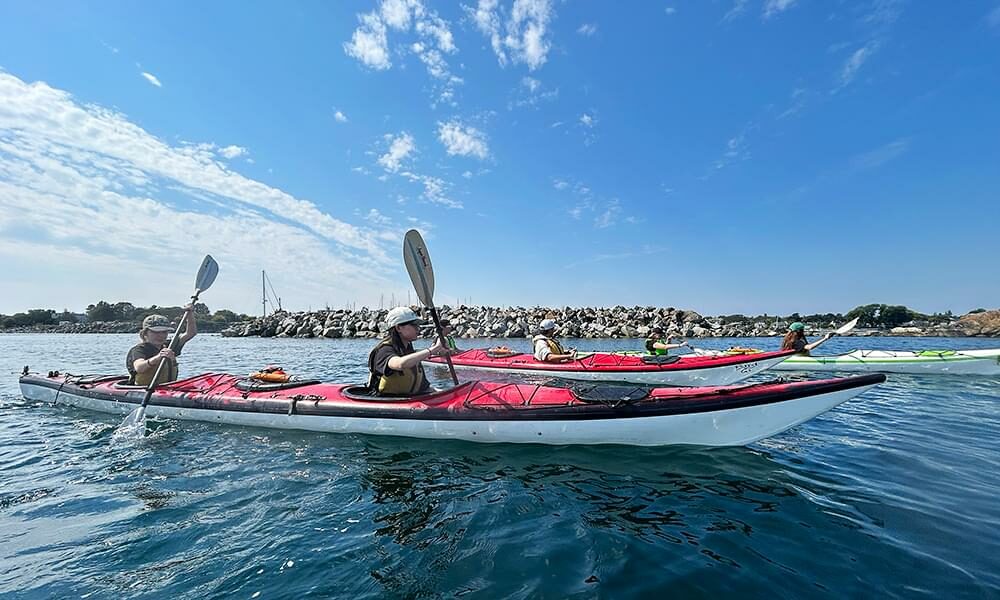 Headstart participants in kayaks