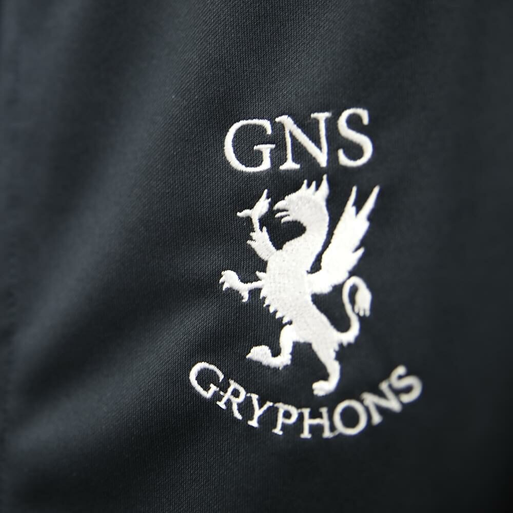 Track jacket with GNS Gryphons embroidered on it