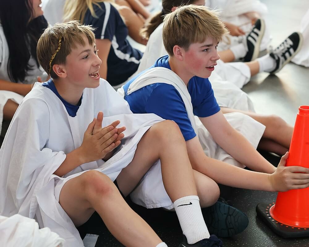 Grade 7 students in Greek chitons