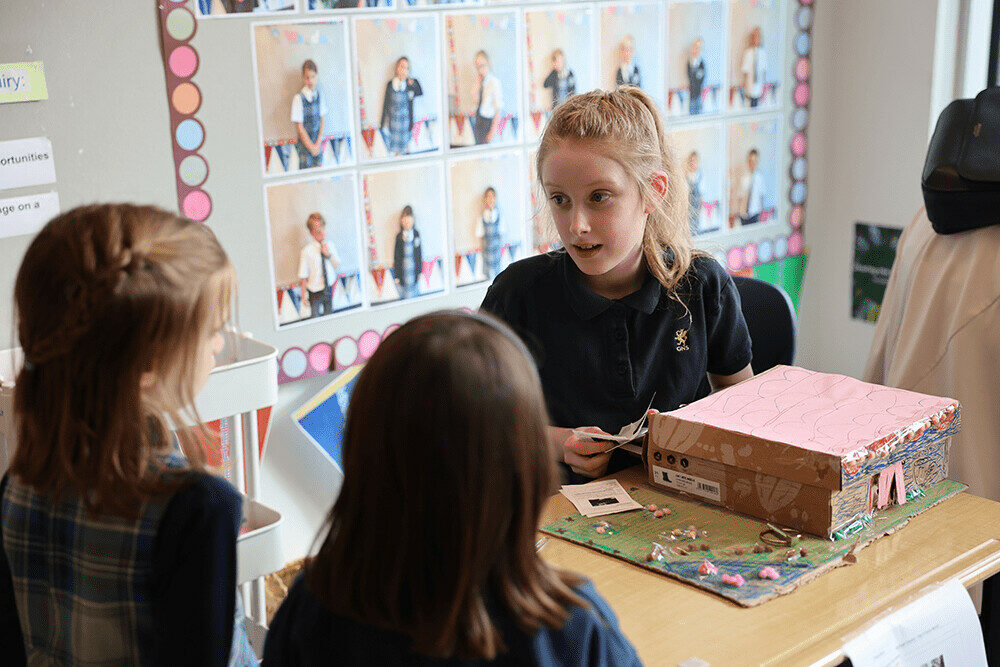 Student presenting project