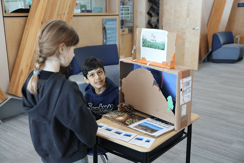 Student presenting project