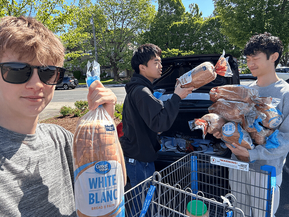 students making sandwiches