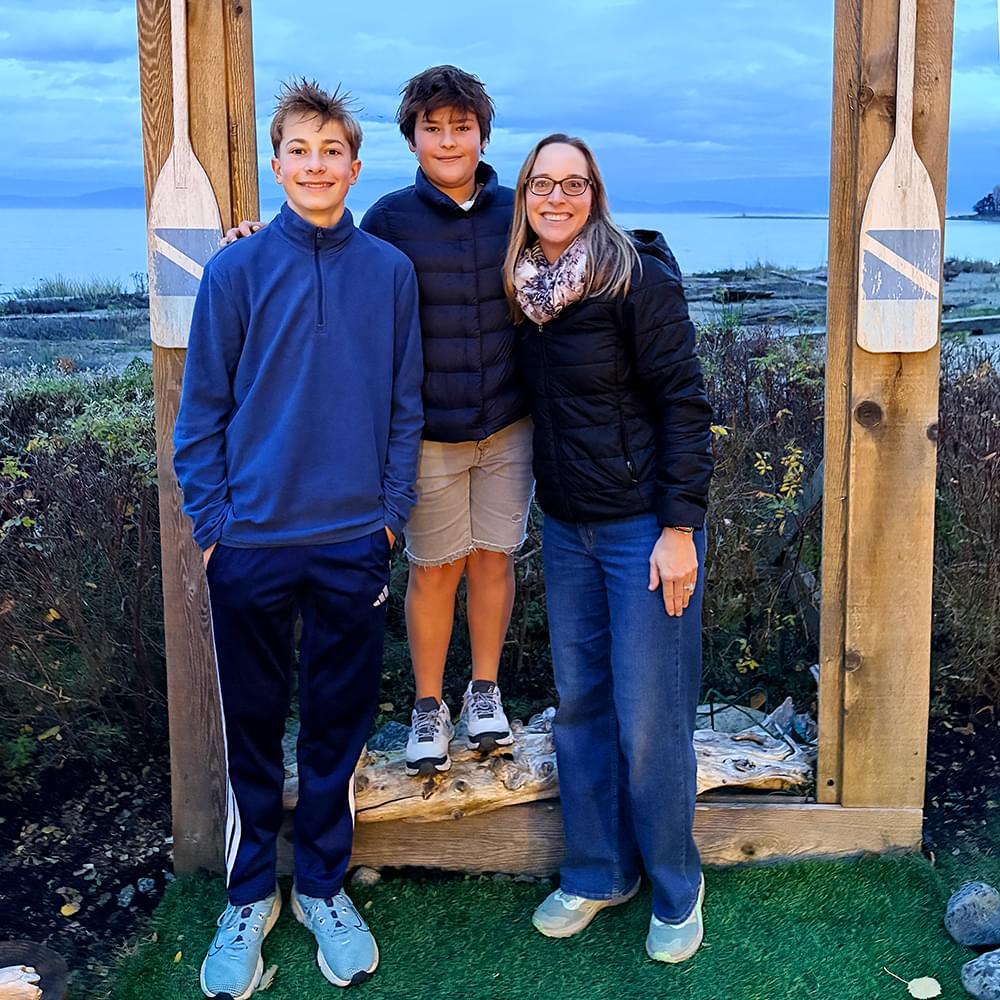 A Family Boarding student with their host family in Victoria BC
