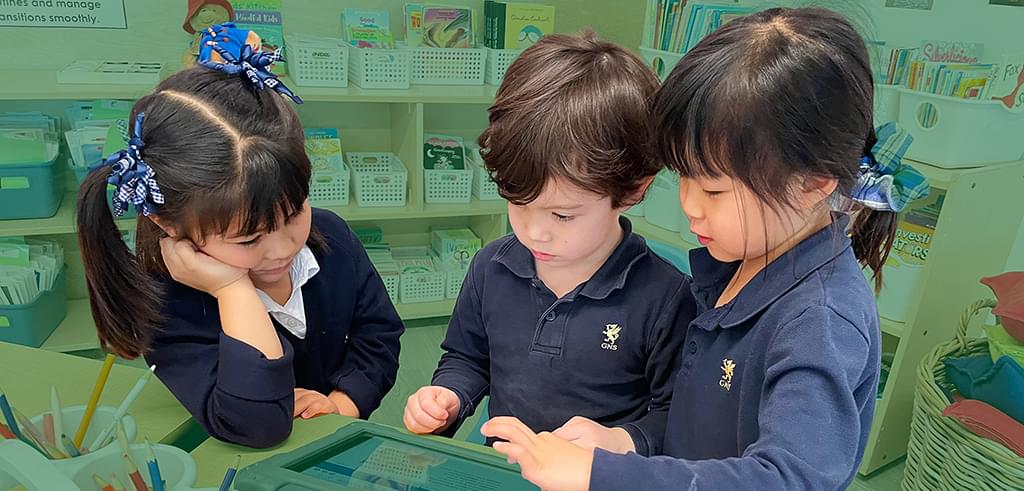 Junior School students working together