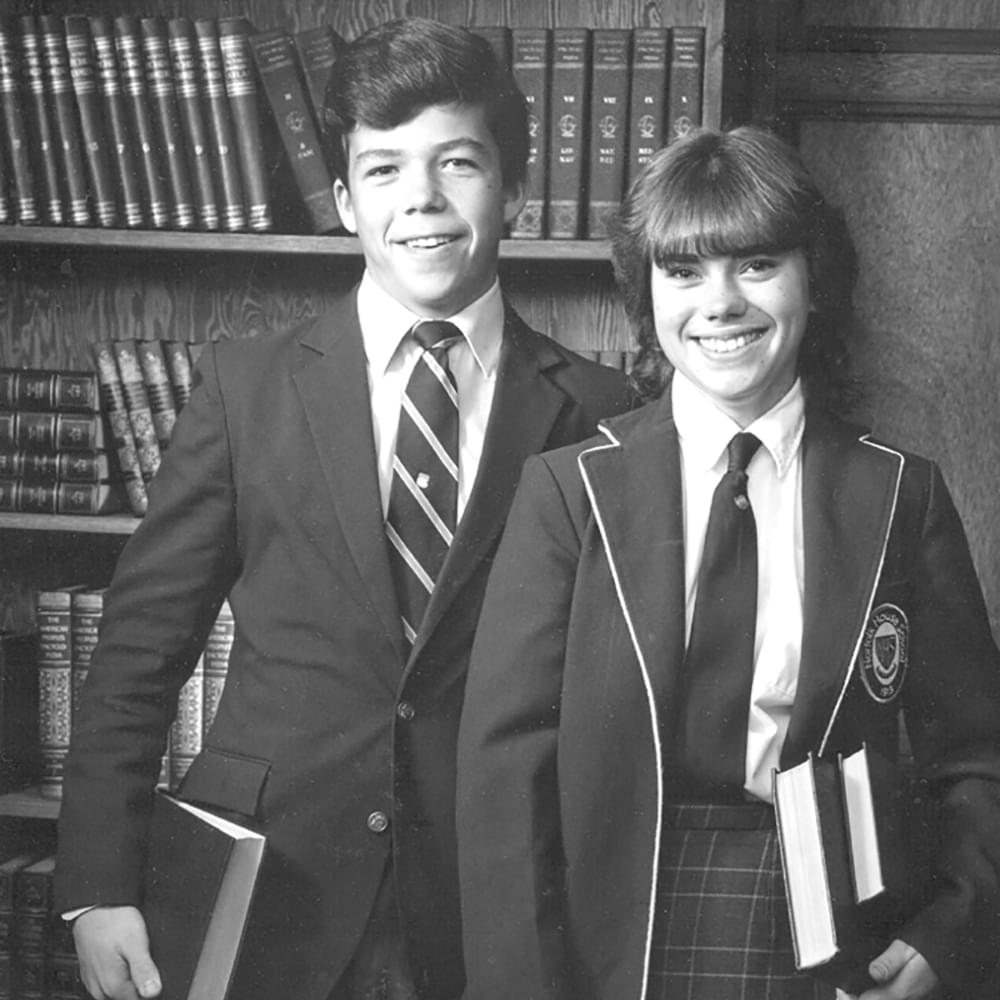 Two GNS students circa 1986 during amalgamation