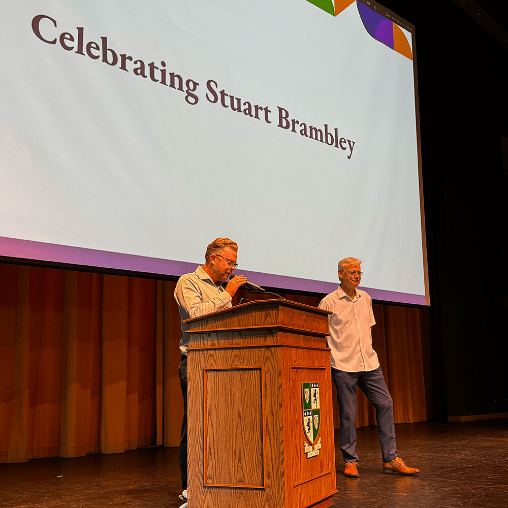 Mr. Stuart Brambley being celebrated by staff
