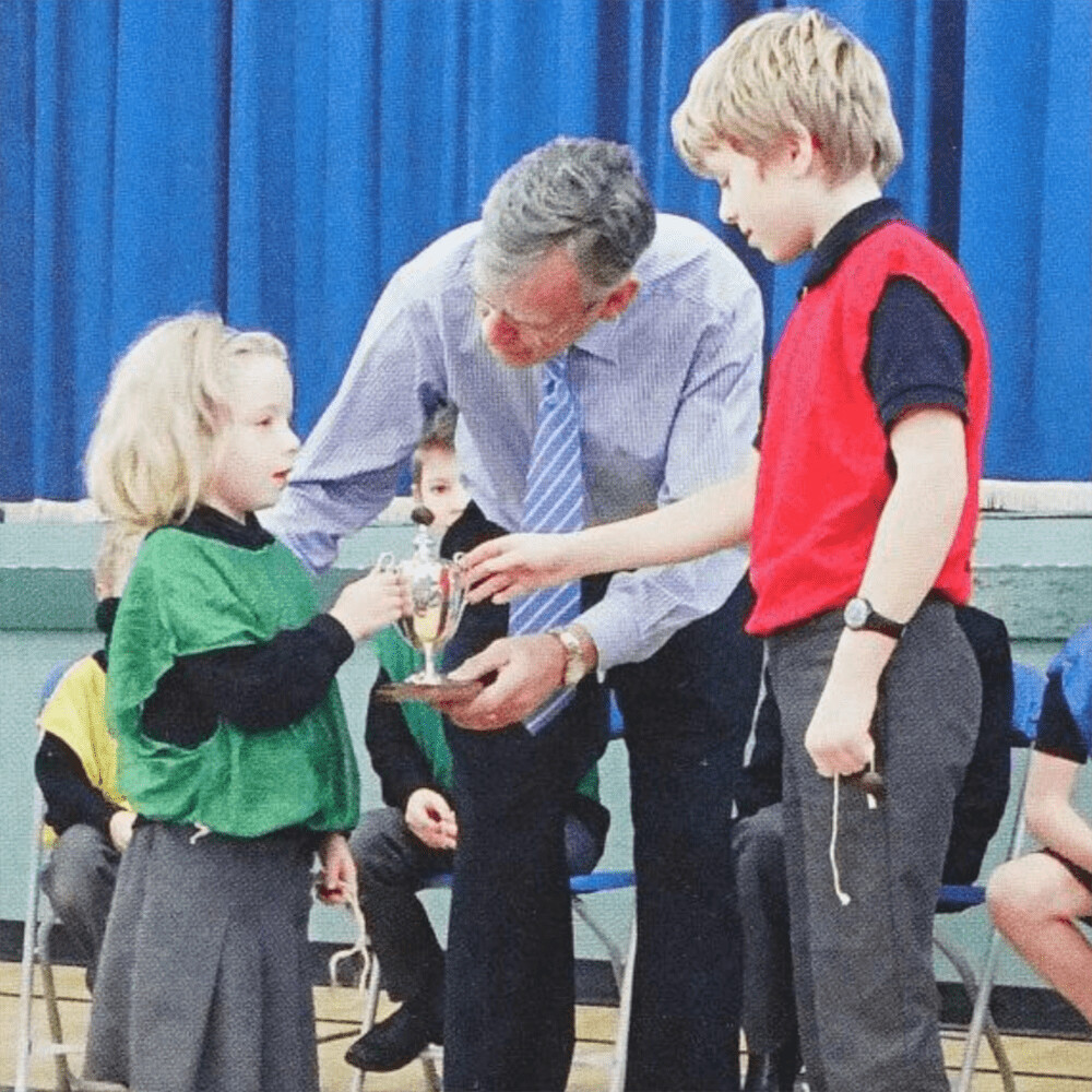 Mr. Stuart Brambley officiating the 2015 Conkers Tournament